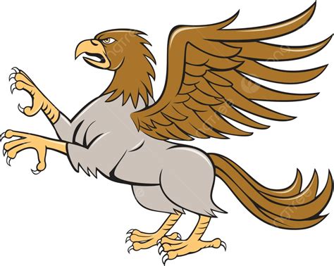 Hippogriff Jingkrak Sisi Terisolasi Kartun Latar Belakang Putih Elang