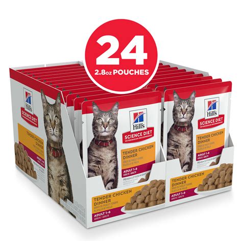 This same savory salmon cat food entrée's minced cat feed by hill's science diet is indeed an extremely soft cat feed. Hill's Science Diet Tender Chicken Dinner Adult Wet Cat ...
