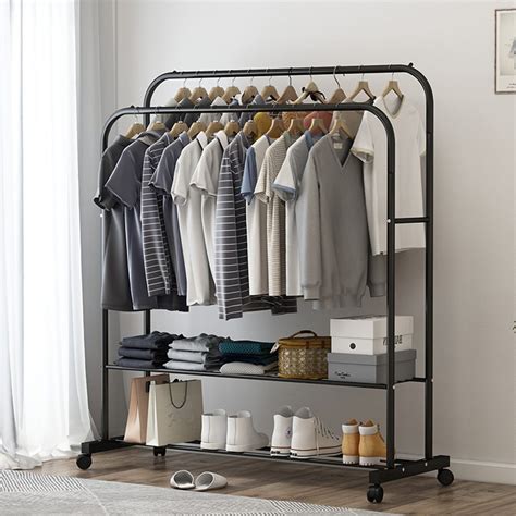 Clothing Garment Rack Heavy Duty Clothes Stand Rack Storage Shelf With