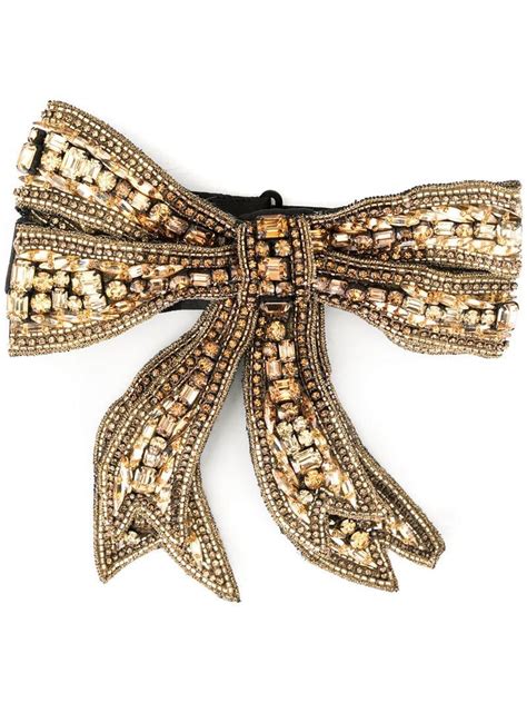 Dolce And Gabbana Crystal Embellished Bow Tie Gold Dolce And Gabbana