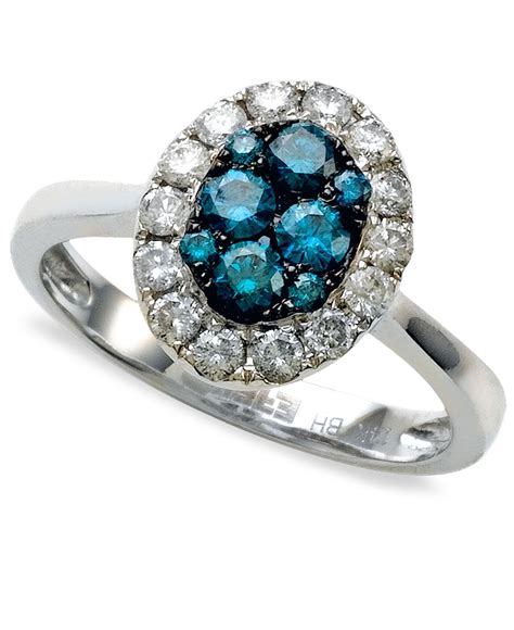 Bella Bleu By Effy Collection Diamond Ring 14k White Gold Blue Diamond