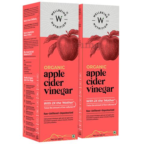 Wellbeing Nutrition Organic Apple Cider Vinegar 2x The Mother
