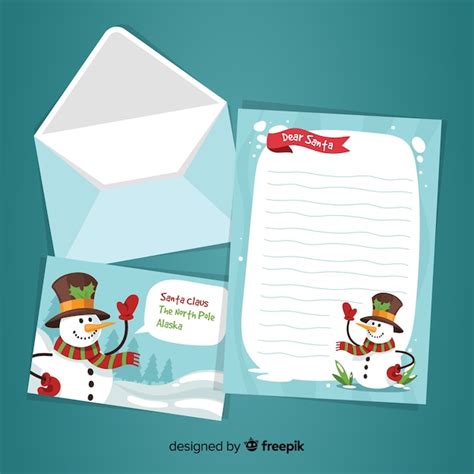 Diseño De Sobre Y Carta De Navidad Dibujados A Mano Vector Gratis
