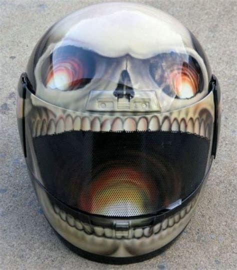 As you can guess, they have an open faced nature, and don't feature a. PhotoPasal: 20 Cool and Creative Motorcycle Helmet Designs.