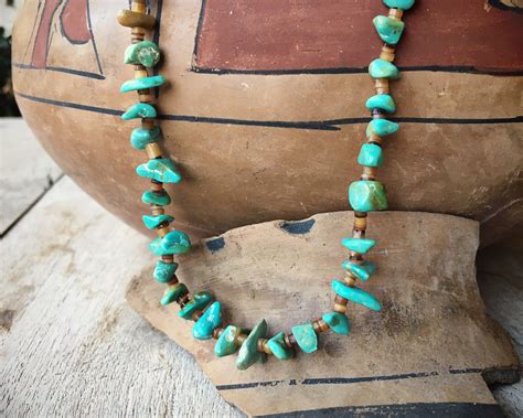 Chip Turquoise Necklace For Women Santo Domingo Native America Indian