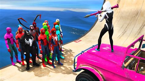 gta 5 water ragdolls spider gwen 9 euphoria physics funny moments youtube