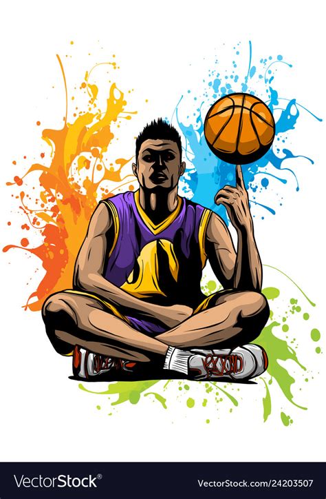 Basketball Player With The Royalty Free Vector Image