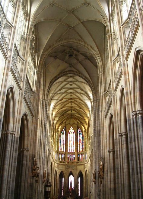Vaulted Ceilings Inside St Vitus Cathedral Gothic Architecture
