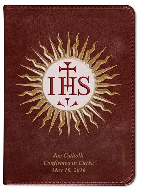 Personalized Catholic Bible With Dominican Shield Cover Burgundy