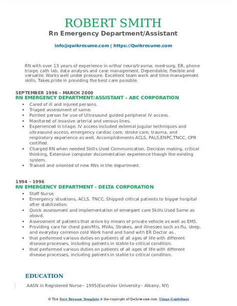 Threatened or injured and damaged communities. Rn Emergency Department Resume Samples | QwikResume