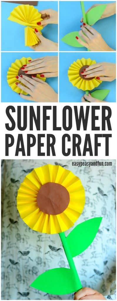 Sunflower Paper Craft Idea Easy Peasy And Fun