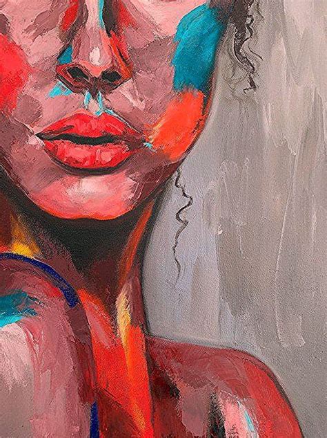 Colorful Face Emotional Painting Portrait Woman Girl Original Etsy