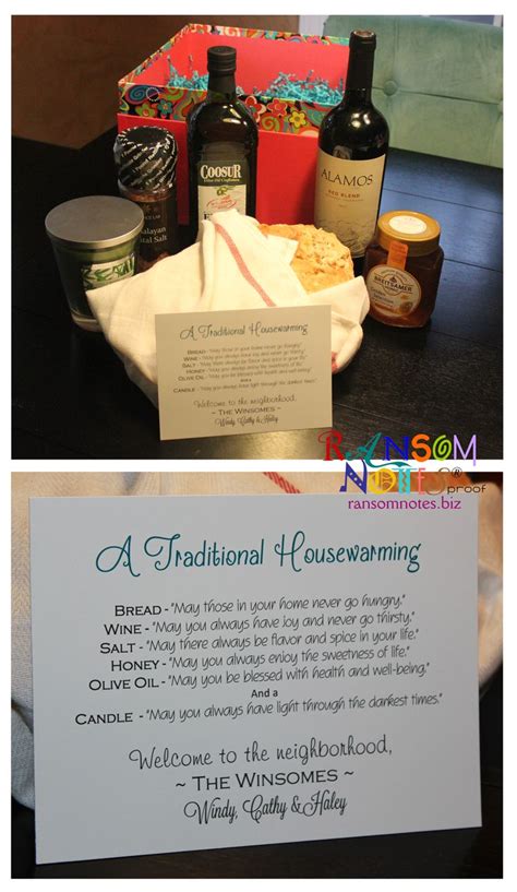 Moving to a new apartment or house is a scary and exciting time, but it can be made less scary and even more exciting with the kindness of friends and strangers. Traditional Housewarming gift for new neighbors | Did it ...