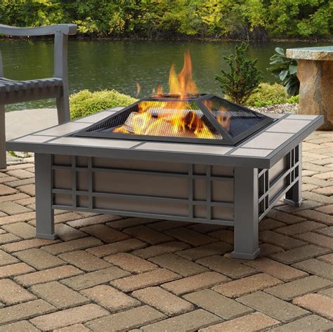 Real Flame Morrison Steel Wood Burning Fire Pit Table