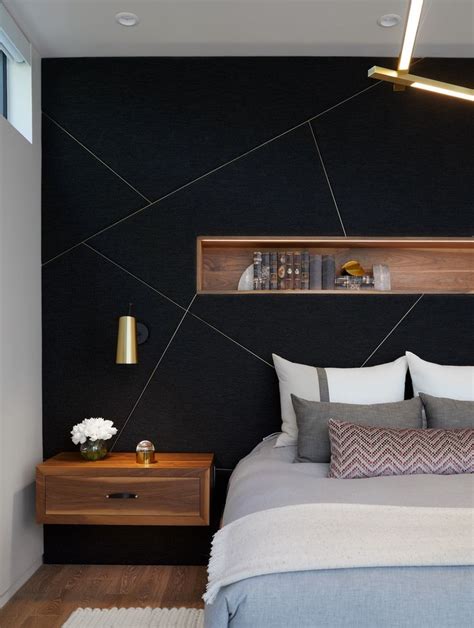 Bold Black Accent Wall Ideas Feature Wall Bedroom