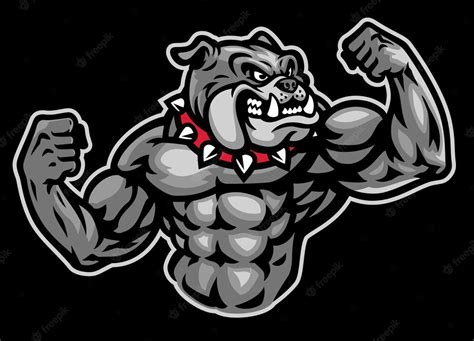Premium Vector Bulldog Mascot Logo With Big Bodybuilder Body