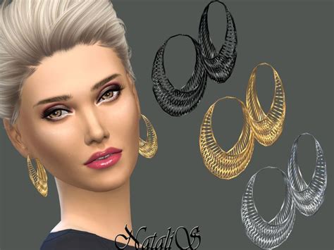 Wire Mesh Hoop Earrings Found In Tsr Category Sims 4 Female Earrings