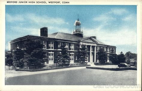 Bedford Junior High School Westport Ct Postcard