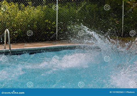 Beautiful Splashing Water In Swimming Pool Stock Image Image Of