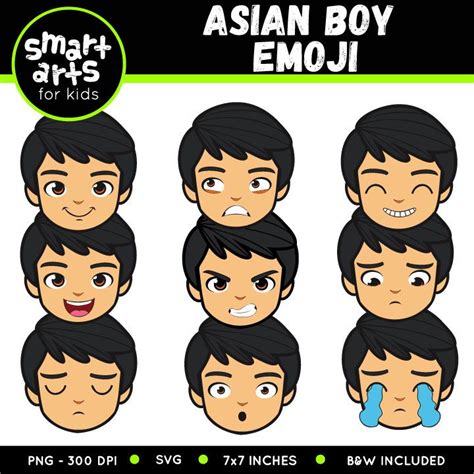 Asian Boy Emoji Clip Art Educational Clip Arts Clip Art Art For