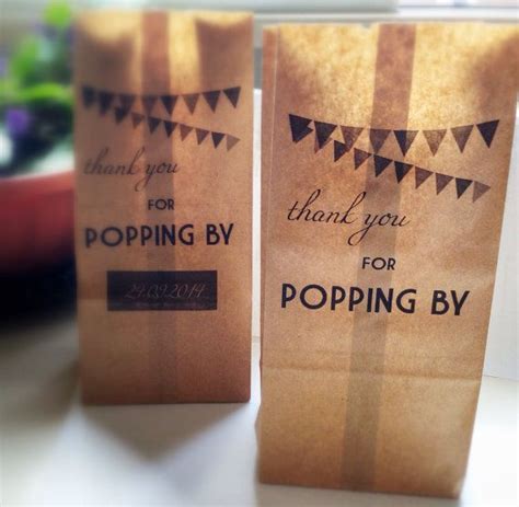 Personalized Popcorn Bags For Favors Popcorn Or Candy Bar Kraft