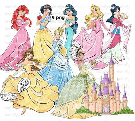 Kit Digital Princesas Da Disney Aquarela Elo7