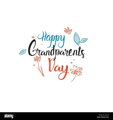 Happy Grandparents Day Greeting Card Banner Text Over White Background