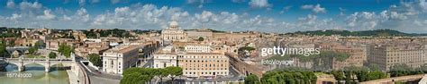 Vatican City Landmark Panorama St Peters Basilica Rome High Res Stock