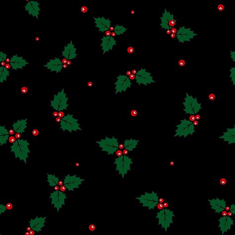 Christmas Holly Berry Seamless Pattern Background Vector Illustration