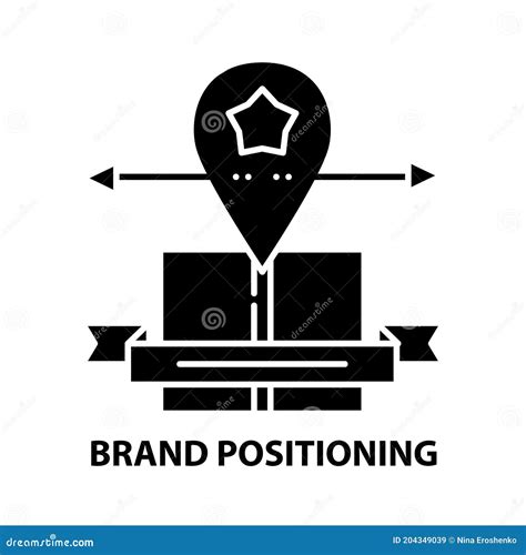 Brand Positioning Icon Black Vector Sign With Editable Strokes