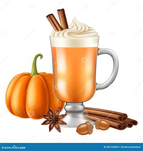 Pumpkin Spice Latte Vector Illustration Stock Vector Illustration Of Coffee Background