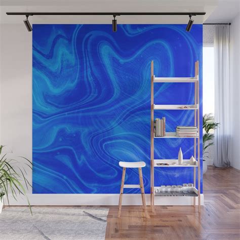 Royal Blue Swirl Marble Wall Mural By Design Minds Boutique Society6