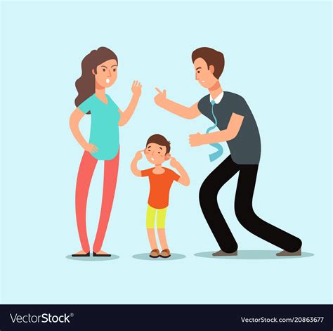 Angry Husband And Wife Swear In Presence Vector Image