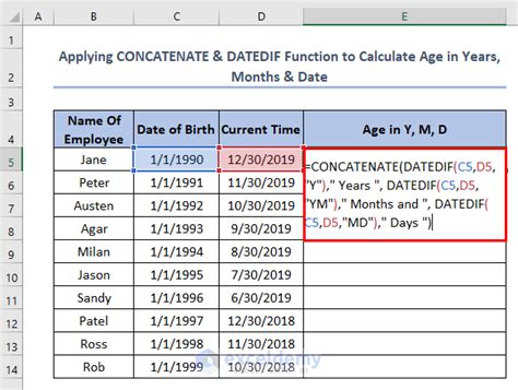 How To Calculate Age Between Two Dates In Excel Methods