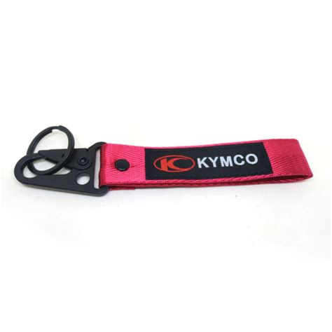 Kymco Keyring Keychain With Wrist Strap Car Logo Mens Carabiner Fob Red