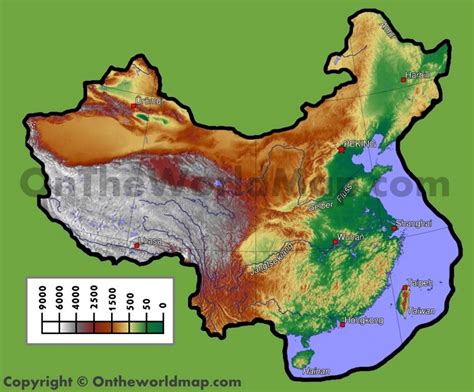Physical Map Of China China Physical Map