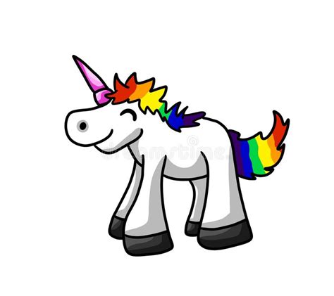 Very Happy Rainbow Unicorn Stock Illustration Illustration Of Cartoon