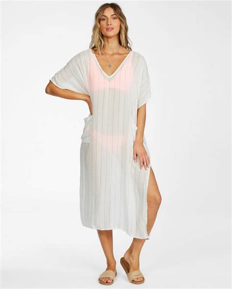 Womens Beach Cover Ups Billabong Runaway Beach Cover Up Salt Crystal