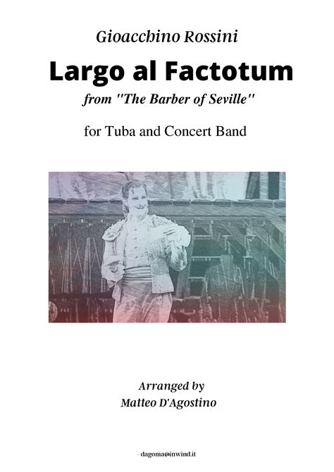 Largo Al Factotum For Solo Tuba Sheet Music G Rossini Concert Band
