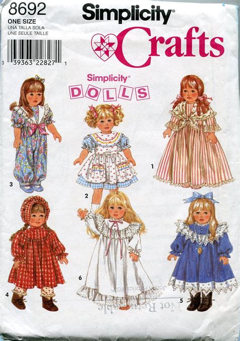 Oop Simplicity Sewing Pattern 8692 Wardrobeclothes For 18