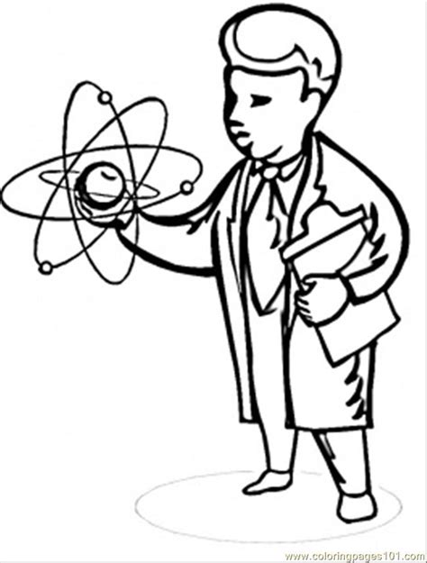 Scientist Coloring Page for Kids - Free Physics Printable Coloring Pages Online for Kids