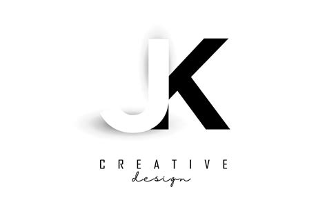Jk Letters Logo With Negative Space Design Vector Illustration With