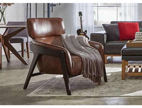 Free delivery and returns on ebay plus items for plus members. Venosa Brown Leather Accent Chair | Art Van Home | Leather ...