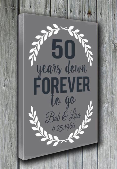 Given that the 50th wedding anniversary is also known as the golden anniversary, gifts in the form of this metal often represent the couple's precious gold is given as the traditional 50th anniversary gift because it's the most timeless and treasured metal. 50th Anniversary Gift Grandparents' by doudouswooddesign ...