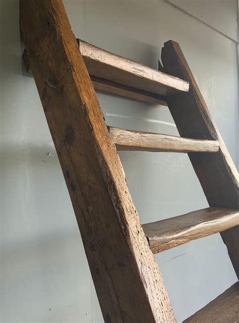 Antique Oak And Elm Hay Loft Ladder S Etsy