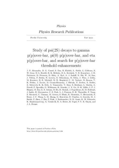 Pdf Study Of Psi2s Decays To Gamma Ppover Bar Pi0 Ppover Bar