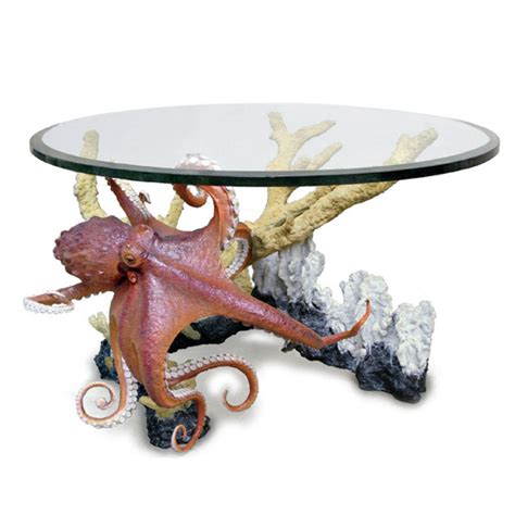 Convenience concepts american heritage coffee table with shelf espresso. Octopus Encounter Bronze Table / Wyland