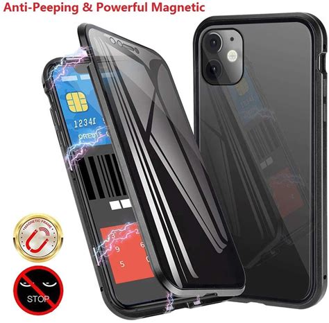 Anti Spy Anti Peeping Privacy Magnetic Case For Iphone 11 Pro Max Clear