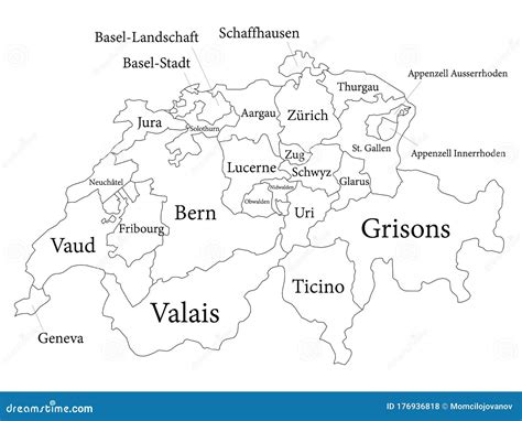 Mapa De Cantones De Suiza Ilustraci N Del Vector Ilustraci N De Suiza