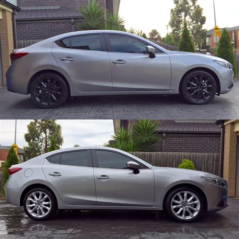 Kavs Plasti Dip — Mazda 3 A Before And After Photo Of Wheels